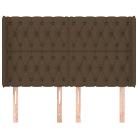 VidaXL Zagłówek uszak, ciemnobrązowy, 163x16x118/128 cm, tkanina