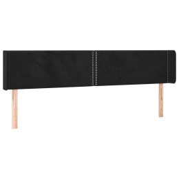 VidaXL Zagłówek uszak, czarny, 163x16x78/88 cm, aksamit