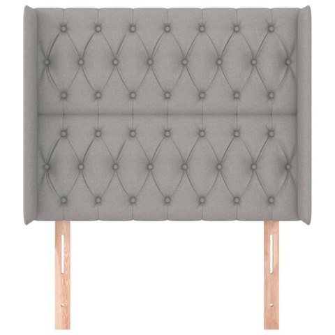 ZAGŁÓWEK USZAK JASNOSZARY 103X16X118/128CM TKANINA