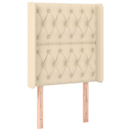 VidaXL Zagłówek uszak, kremowy, 83x16x118/128 cm, tkanina