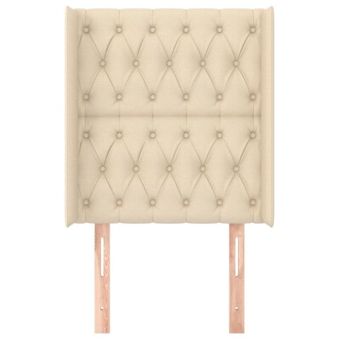 VidaXL Zagłówek uszak, kremowy, 83x16x118/128 cm, tkanina