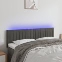 ZAGŁÓWEK DO ŁÓŻKA Z LED CIEMNOSZARY 144X5X78/88CM AKSAMIT
