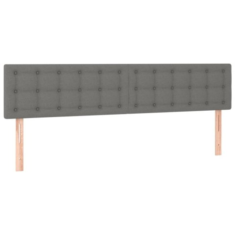 ZAGŁÓWEK DO ŁÓŻKA Z LED CIEMNOSZARY 160X5X78/88CM TKANINA