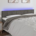 ZAGŁÓWEK DO ŁÓŻKA Z LED CIEMNOSZARY 200X5X78/88CM AKSAMIT