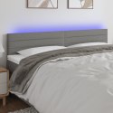 ZAGŁÓWEK DO ŁÓŻKA Z LED CIEMNOSZARY 200X5X78/88CM TKANINA