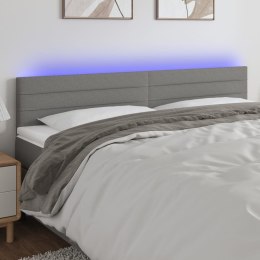 ZAGŁÓWEK DO ŁÓŻKA Z LED CIEMNOSZARY 200X5X78/88CM TKANINA