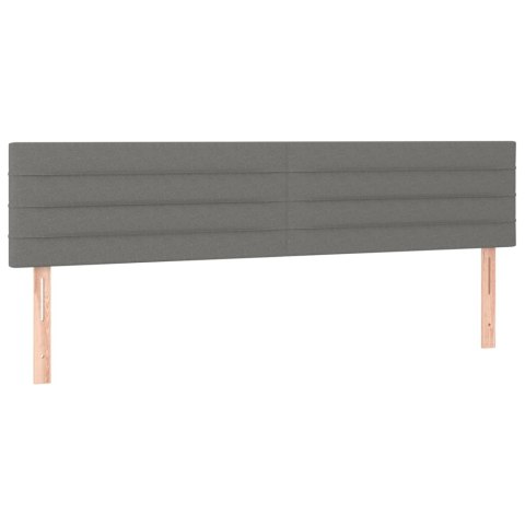 ZAGŁÓWEK DO ŁÓŻKA Z LED CIEMNOSZARY 200X5X78/88CM TKANINA