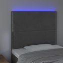 ZAGŁÓWEK DO ŁÓŻKA Z LED CIEMNOSZARY 80X5X118/128CM AKSAMIT