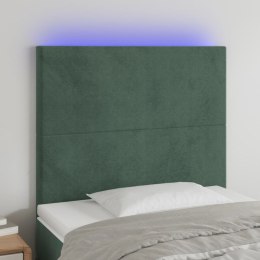 ZAGŁÓWEK DO ŁÓŻKA Z LED CIEMNOZIELONY 80X5X118/128CM AKSAMIT