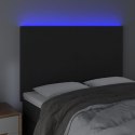 ZAGŁÓWEK DO ŁÓŻKA Z LED CZARNY 144X5X118/128CM AKSAMIT