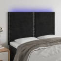 ZAGŁÓWEK DO ŁÓŻKA Z LED CZARNY 144X5X118/128CM AKSAMIT