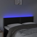 ZAGŁÓWEK DO ŁÓŻKA Z LED CZARNY 144X5X78/88CM SZTUCZNA SKÓRA