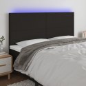 ZAGŁÓWEK DO ŁÓŻKA Z LED CZARNY 200X5X118/128CM TKANINA