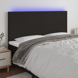 ZAGŁÓWEK DO ŁÓŻKA Z LED CZARNY 200X5X118/128CM TKANINA