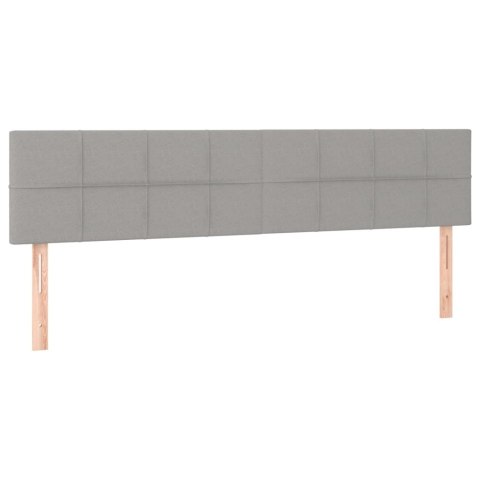 ZAGŁÓWEK DO ŁÓŻKA Z LED JASNOSZARY 160X5X78/88CM TKANINA