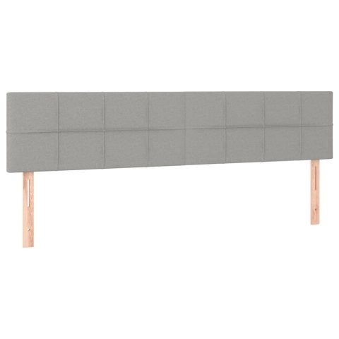 ZAGŁÓWEK DO ŁÓŻKA Z LED JASNOSZARY 180X5X78/88CM TKANINA