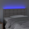 ZAGŁÓWEK DO ŁÓŻKA Z LED SZARY 100X5X78/88CM SZTUCZNA SKÓRA