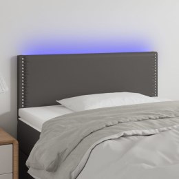 ZAGŁÓWEK DO ŁÓŻKA Z LED SZARY 80X5X78/88CM SZTUCZNA SKÓRA