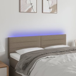 ZAGŁÓWEK DO ŁÓŻKA Z LED TAUPE 144X5X78/88CM TKANINA