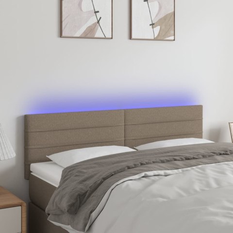 ZAGŁÓWEK DO ŁÓŻKA Z LED TAUPE 144X5X78/88CM TKANINA