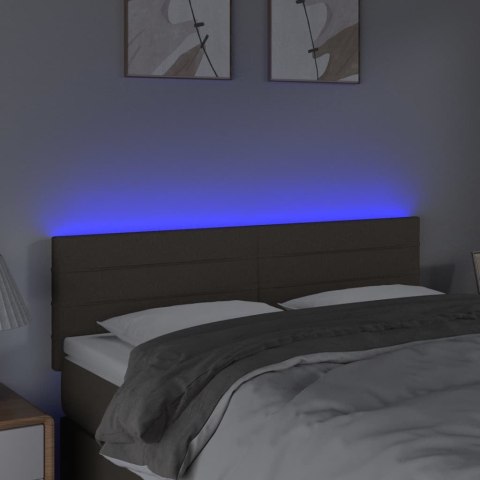 ZAGŁÓWEK DO ŁÓŻKA Z LED TAUPE 144X5X78/88CM TKANINA
