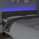 ZAGŁÓWEK DO ŁÓŻKA Z LED TAUPE 180X5X78/88CM TKANINA