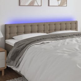 ZAGŁÓWEK DO ŁÓŻKA Z LED TAUPE 180X5X78/88CM TKANINA