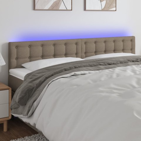 ZAGŁÓWEK DO ŁÓŻKA Z LED TAUPE 180X5X78/88CM TKANINA