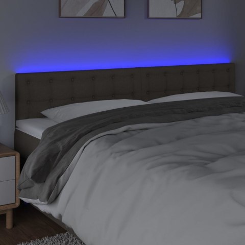 ZAGŁÓWEK DO ŁÓŻKA Z LED TAUPE 200X5X78/88CM TKANINA