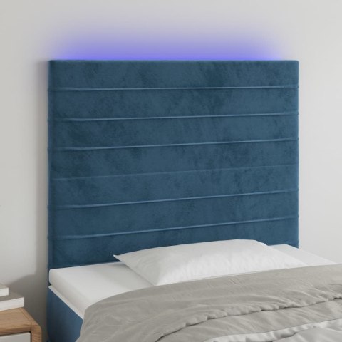 ZAGŁÓWEK DO ŁÓŻKA Z LED CIEMNONIEBIESKI 90X5X118/128CM