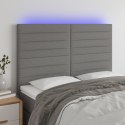 ZAGŁÓWEK DO ŁÓŻKA Z LED CIEMNOSZARY 144X5X118/128CM TKANINA