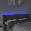 ZAGŁÓWEK DO ŁÓŻKA Z LED CIEMNOSZARY 147X16X78/88CM TKANINA