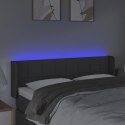 ZAGŁÓWEK DO ŁÓŻKA Z LED CIEMNOSZARY 147X16X78/88CM TKANINA