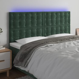ZAGŁÓWEK DO ŁÓŻKA Z LED CIEMNOZIELONY 180X5X118/128CM