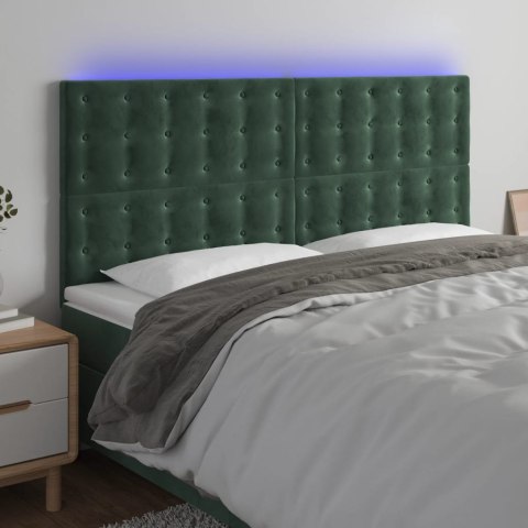 ZAGŁÓWEK DO ŁÓŻKA Z LED CIEMNOZIELONY 180X5X118/128CM