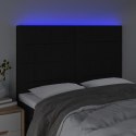 ZAGŁÓWEK DO ŁÓŻKA Z LED CZARNY 144X5X118/128CM TKANINA
