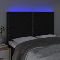 ZAGŁÓWEK DO ŁÓŻKA Z LED CZARNY 144X5X118/128CM TKANINA
