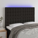 ZAGŁÓWEK DO ŁÓŻKA Z LED CZARNY 144X5X118/128CM TKANINA