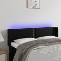 ZAGŁÓWEK DO ŁÓŻKA Z LED CZARNY 147X16X78/88CM SZTUCZNA SKÓRA