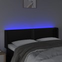 ZAGŁÓWEK DO ŁÓŻKA Z LED CZARNY 147X16X78/88CM SZTUCZNA SKÓRA