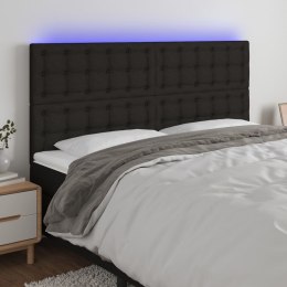 ZAGŁÓWEK DO ŁÓŻKA Z LED CZARNY 160X5X118/128CM TKANINA