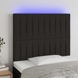 ZAGŁÓWEK DO ŁÓŻKA Z LED CZARNY 80X5X118/128CM TKANINA