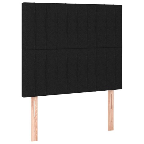 ZAGŁÓWEK DO ŁÓŻKA Z LED CZARNY 80X5X118/128CM TKANINA