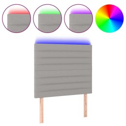 ZAGŁÓWEK DO ŁÓŻKA Z LED JASNOSZARY 100X5X118/128CM TKANINA