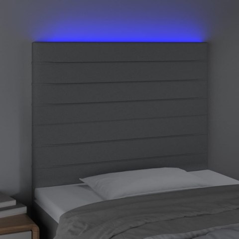 ZAGŁÓWEK DO ŁÓŻKA Z LED JASNOSZARY 100X5X118/128CM TKANINA