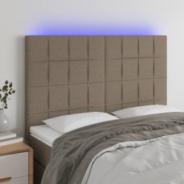 ZAGŁÓWEK DO ŁÓŻKA Z LED TAUPE 144X5X118/128CM TKANINA
