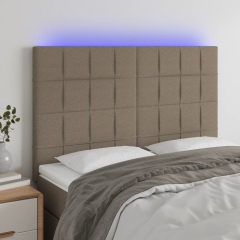 ZAGŁÓWEK DO ŁÓŻKA Z LED TAUPE 144X5X118/128CM TKANINA