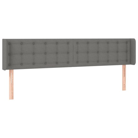 ZAGŁÓWEK DO ŁÓŻKA Z LED CIEMNOSZARY 163X16X78/88CM TKANINA
