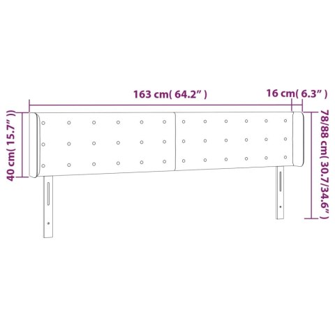 ZAGŁÓWEK DO ŁÓŻKA Z LED CIEMNOSZARY 163X16X78/88CM TKANINA
