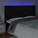 ZAGŁÓWEK DO ŁÓŻKA Z LED CZARNY 203X16X118/128CM SZTUCZNA SKÓRA